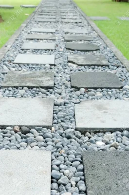 Gray pebble using for walkway out side