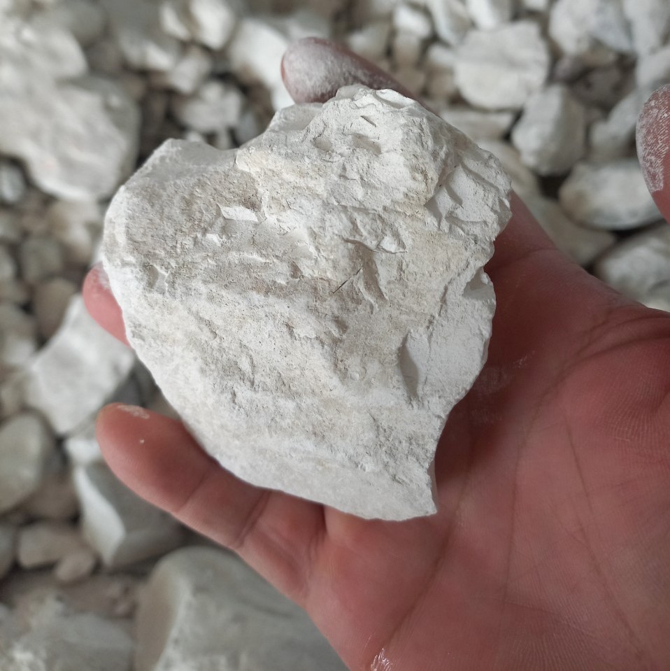THE PURE QUALITY OF THE QUICKLIME LUMP CAN BE SPOTTED BY THE APPEARANCE